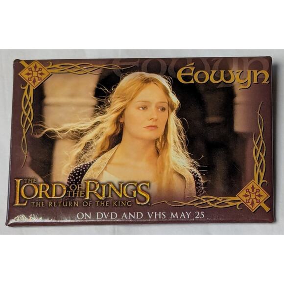 Lord of the Rings Pin Button Badge Return of the Ring Movie Promo Vtg Eowyn 2003 - Picture 1 of 2